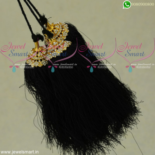 White Stones Jada Kunjalam Silk Thread Hair Kuppulu Accessories for Hair Online JK22096