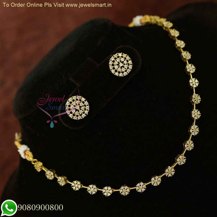 Cz stone online gold necklace sets