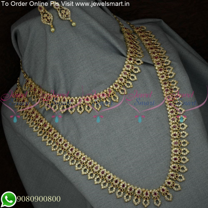 astonishing combo long gold necklace designs for wedding jewelsmart 48