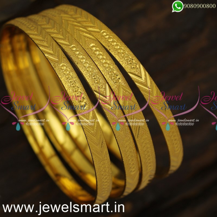 Plain Gold Bangle Design Daily Wear Imitation Jewellery Online Lowest Price  B21814