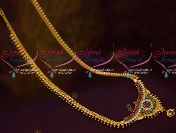 Beads Model Long Chain Necklace Designs In Gold Plated Jewellery NL11741A
