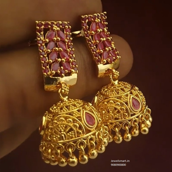 22K Gold Indian Earrings – Queen of Hearts Jewelry