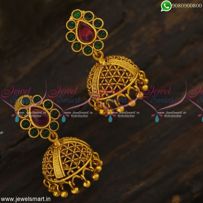 Small gold jhumkas online deals