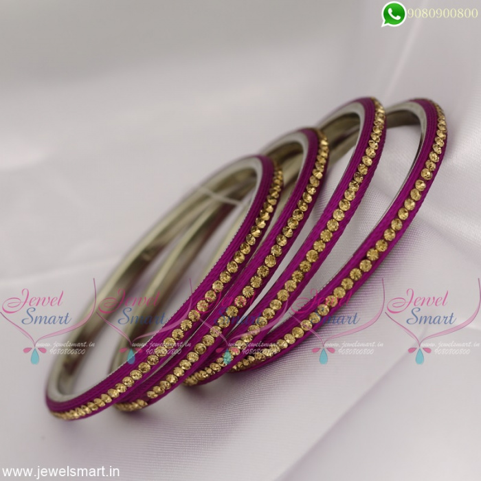 Stone Worked Silk Thread Single Bangle – Fashionous