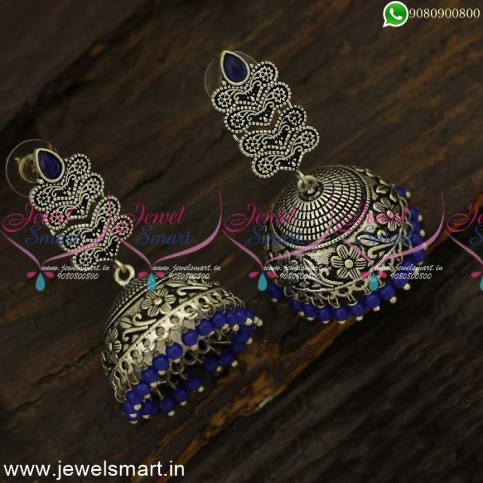 Elegant Shifa Oxidized Jhumka Earrings | Inaury