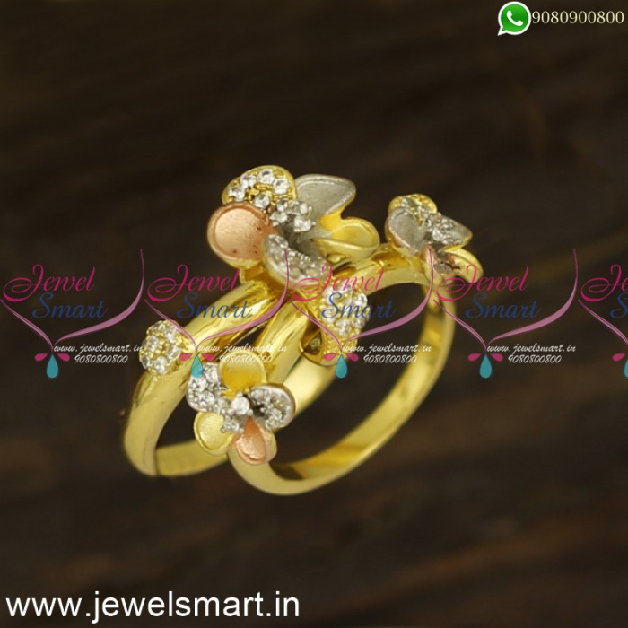 Kriaa Kundan Stone Chain Double Finger Ring