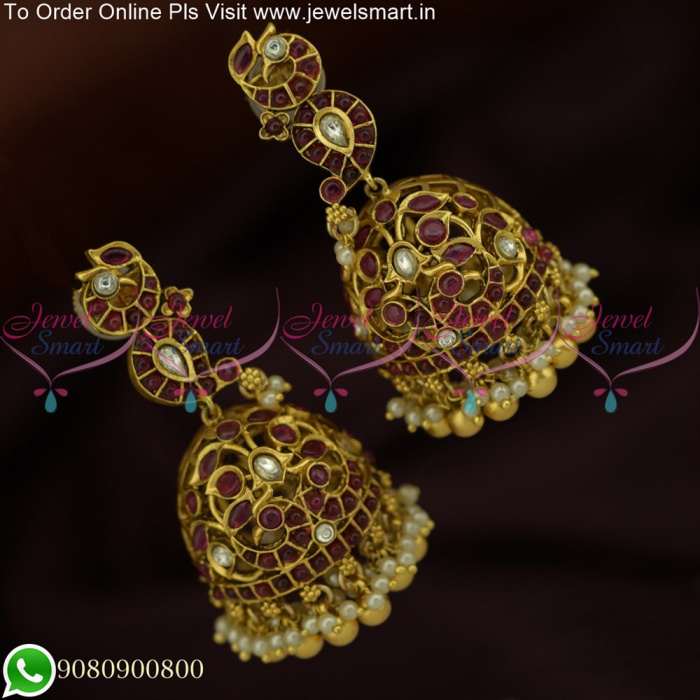 Enhance Your Traditional Look with Golden Beaded Jhumka Earrings - Shop Now  J25649