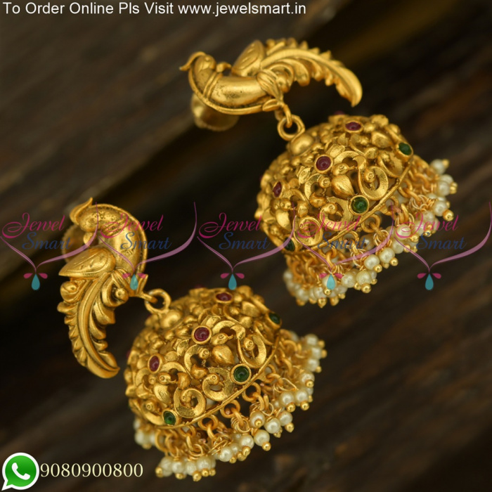 Buy Attractive Flower Design Bridal Heavy Gold Plated Stone Jhumkas Wedding  Jhumkas Earring Online Shopping