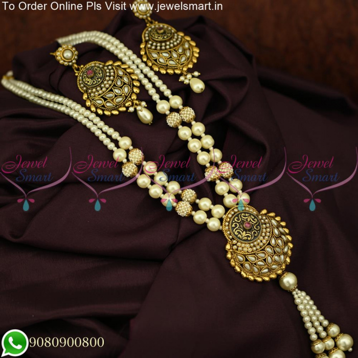 Buy Zaveri Pearls Gold Tone Pearls Choker Necklace & Earring Set - ZPFK9378  Online