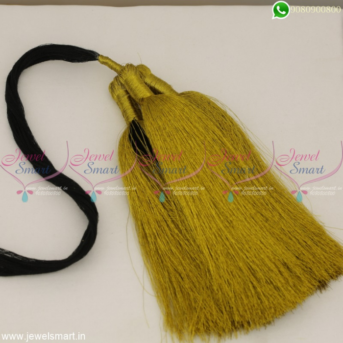 Golden Jari Small Size Accessories for Hair Jadai Kunjalam Simple