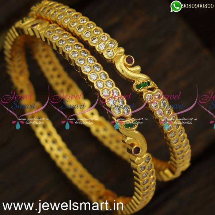 Hand Setting Getti Metal Majestic Diamond Bangles Design AD Stone ...