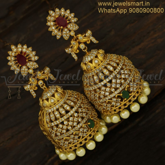 Oxidised Silver Big Jhumka Earrings