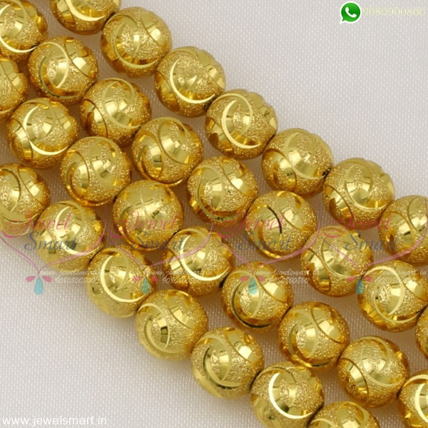 Jewellery Beading Materials Online 8 MM Lightweight Golden Beads JB22518