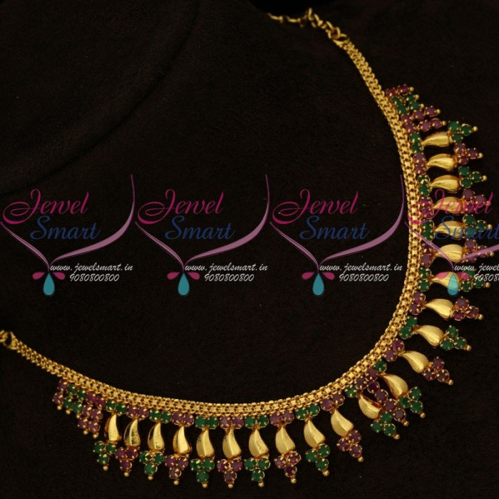 Kerala Style Fashion Jewellery Arumbu Necklace Design Gold