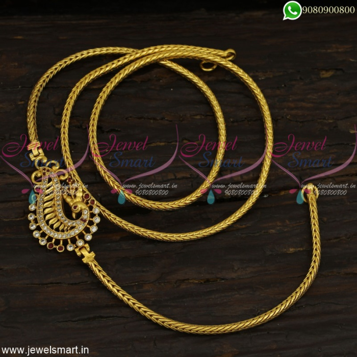 Majestic Mugappu Designs CZ Stones Jewellery Gold Thali Kodi Chains ...