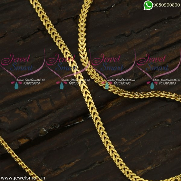 New Fashion Daily Wear Gold Design Chains Unisex 18 Inches Imitation Jewellery C22004