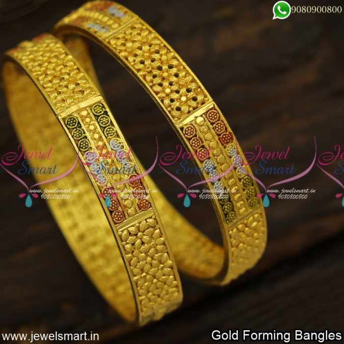 New Forming Gold Plated Bangles Designs Popularly Known as One Gram  Jewellery B23978