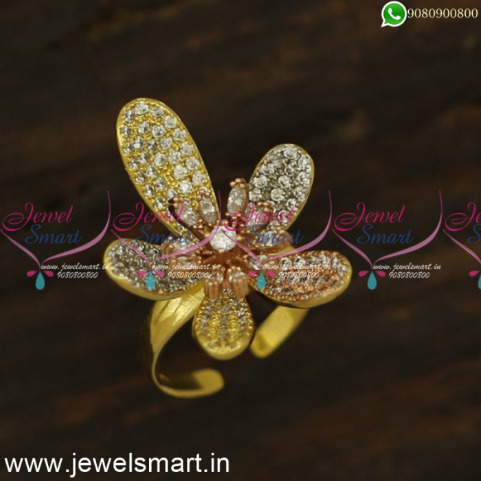 Niharika Floral Baby Pink American Diamond Ring – AG'S