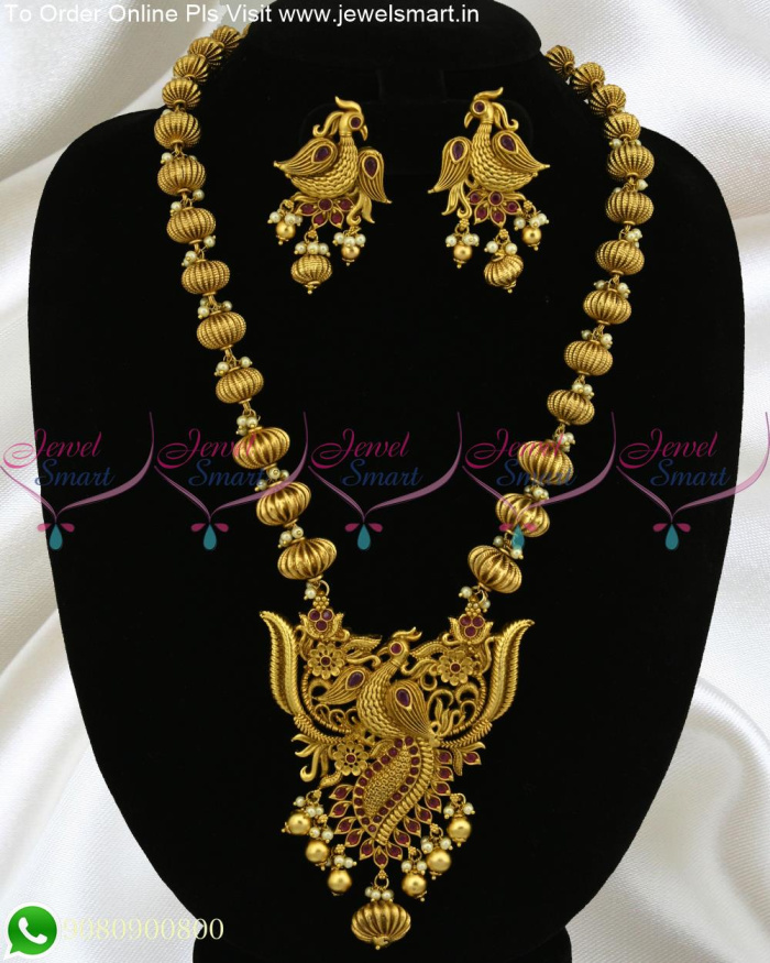 Gold Plated Beaded Gold Necklace Jewellery Regular Sale Price – Saraf RS  Jewellery
