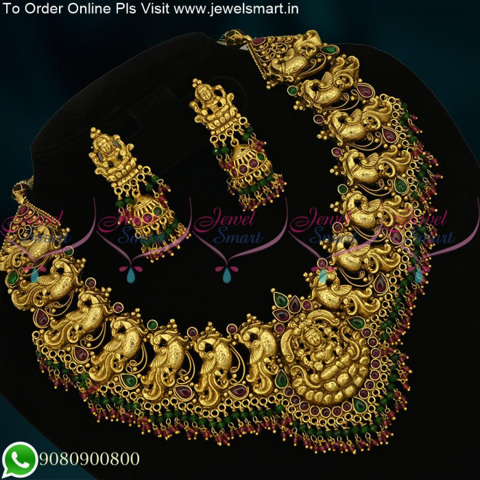 Astonishing Combo Long Gold Necklace Designs For Wedding NL25079