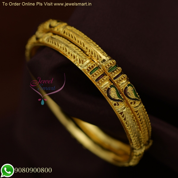 Meenakari gold bangles design deals