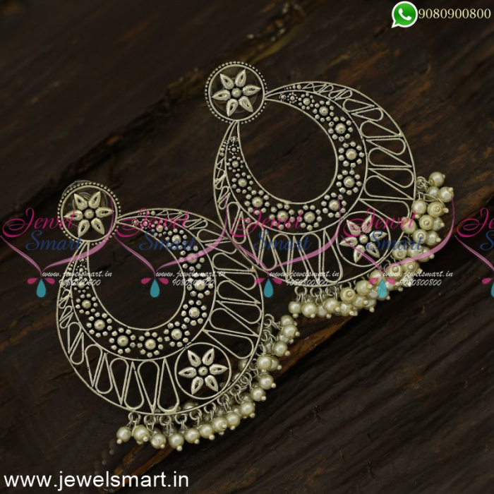 Padma Silver Oxidised Gajmukh Jhumki  Wax Colors