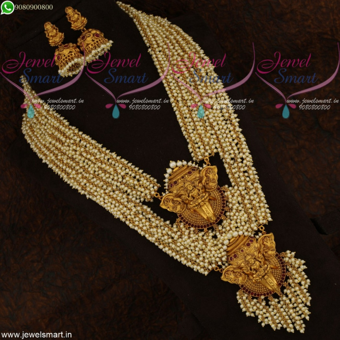 pearl temple jewellery long necklace jewelsmart 21634
