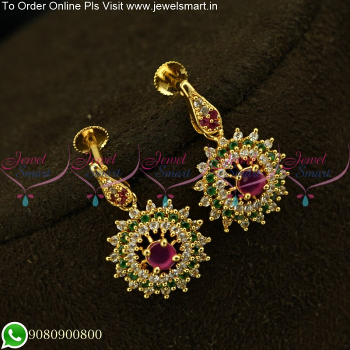 Fancy Gold Earrings From TBZ - South India Jewels