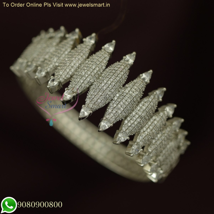 Exclusive Emerald Green Silver Plated Diamond Bracelet For Women