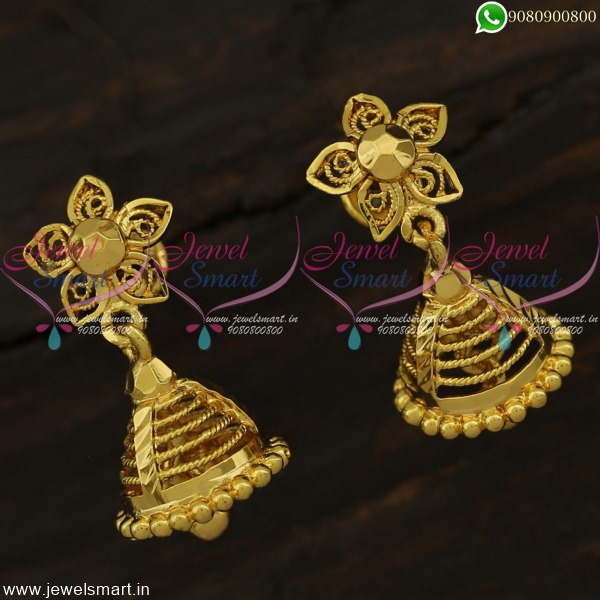 Simple Design Jimikki Kammal Daily Wear Gold Design Earrings