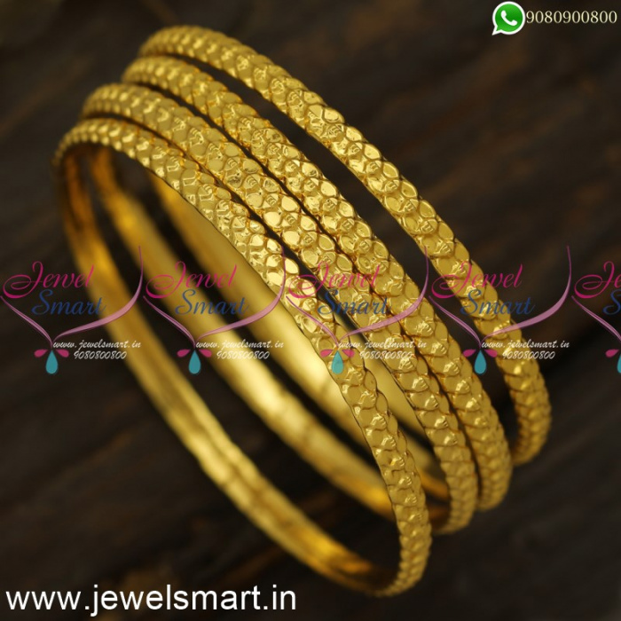 Simple Gajulu Online Set of 4 Gold Bangles Design Popular Valayal ...