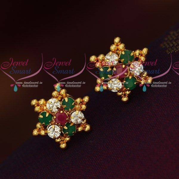 Simple Star Design Ear Studs South Indian Kal Thodu Models Online ER18308A