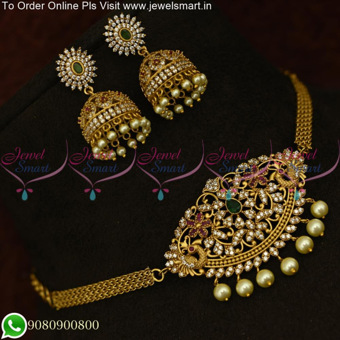 Traditional gold necklace with jhumka jewelry latest designs and trends  2020 for Asian women - YouTube