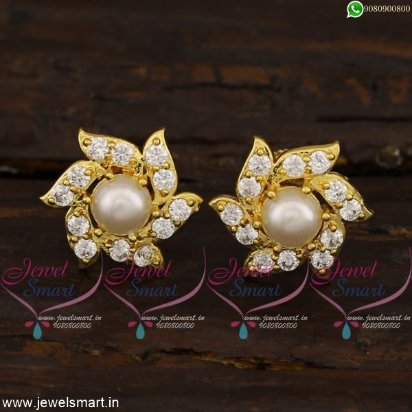 Buy Ava Yellow Gold Pearl Studs Online | Designer Jewellery online Shopping  India | Diamond Earrings Online Shopping