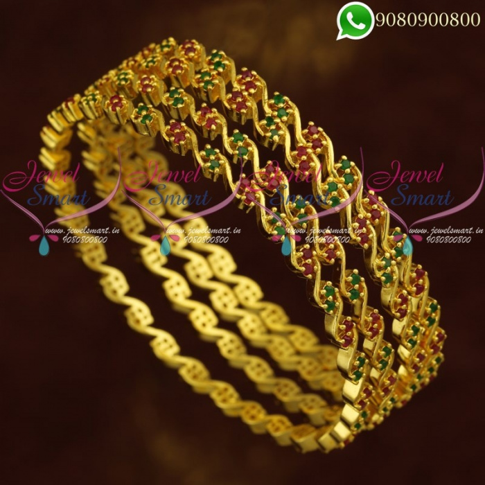 Gold plated sales stone bangles