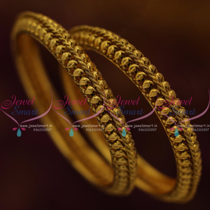 B7756 Latest Design Antique Gold Plated Handmade Fancy Bangles