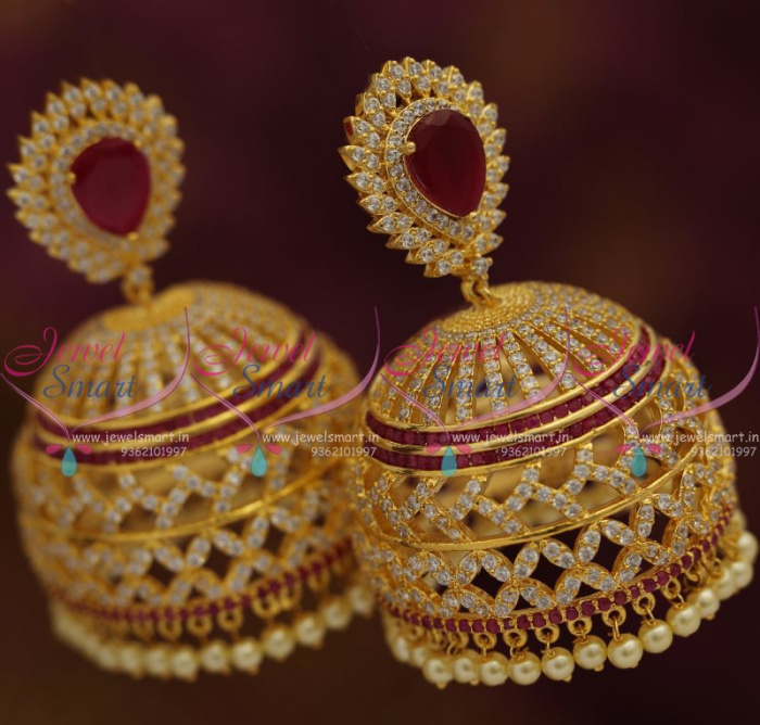 Ruby jhumka on sale earrings online