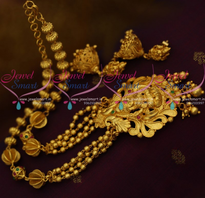 NL9358 One Gram Gold Plated Temple Traditional Jewellery Gundla