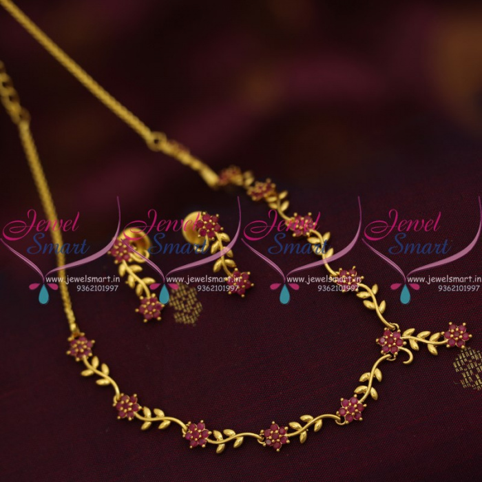 Simple ruby gold necklace designs hotsell