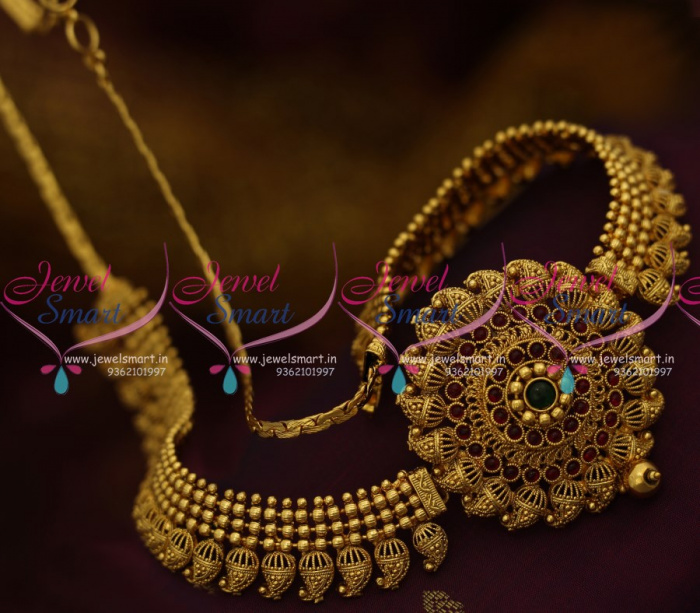 H9634 Traditional Mango Design Antique Gold Plated Kamarpatta Hip Chain Vaddanam Online JewelSmart.in