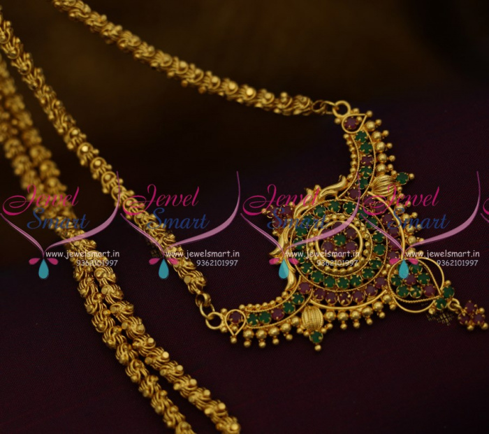 CS9732 Daily Wear Jewellery Traditional Chain Pendant Gold Plated Designs Online JewelSmart.in