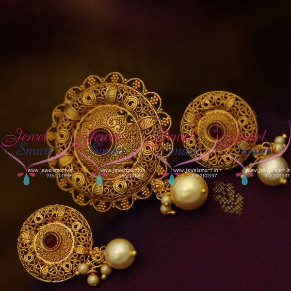 PS9935 Delicate Design Matte Gold Fashion Jewellery Pendant Set Shop Online JewelSmart.in