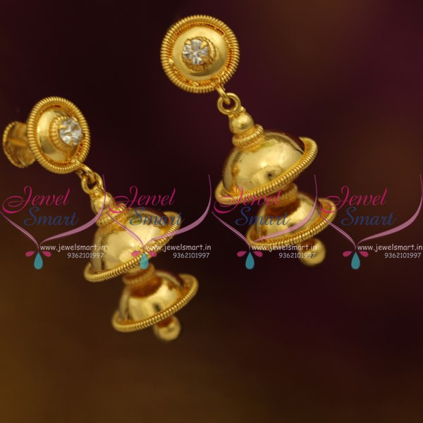 Plain gold jhumka designs on sale