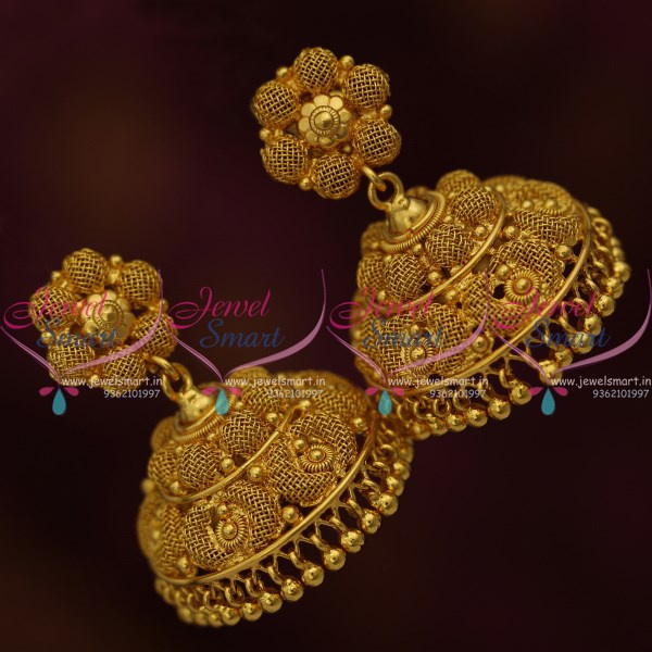 Plain gold jhumkas on sale