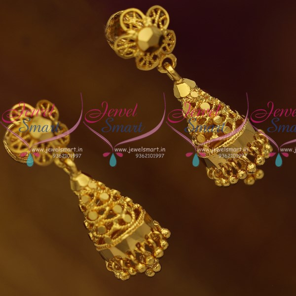 J10545 Traditional Gold Design Screw Back Jimikki Thodu Small Size