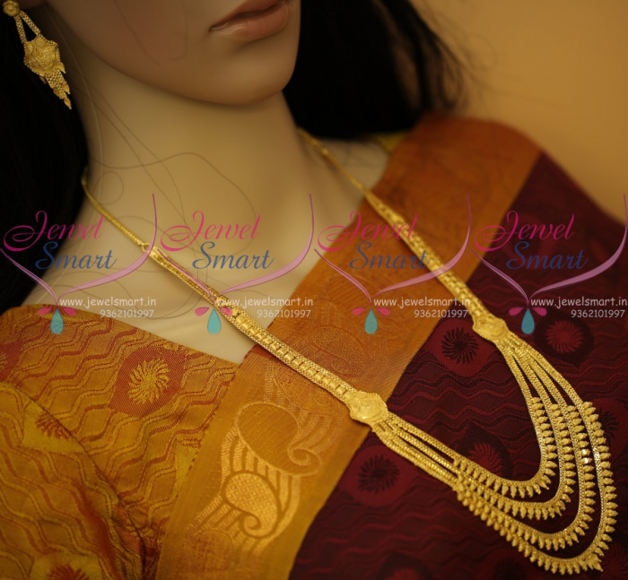 NL11046 South Indian Beautiful Haram Design Multi Layer Forming Gold Plated Jewellery Online