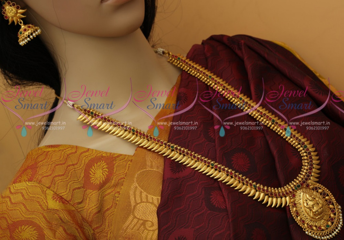 NL11079 Kerala Style Temple Jewellery South Indian Haram Designs