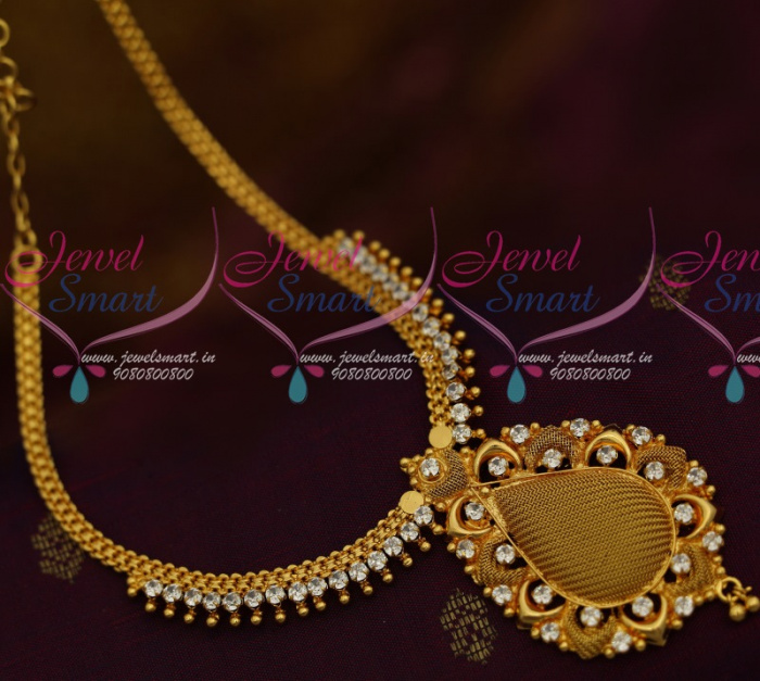 NL11426 South Indian AD White Stone Jewellery Woven Design Pendant Low Price Collections Online JewelSmart.in