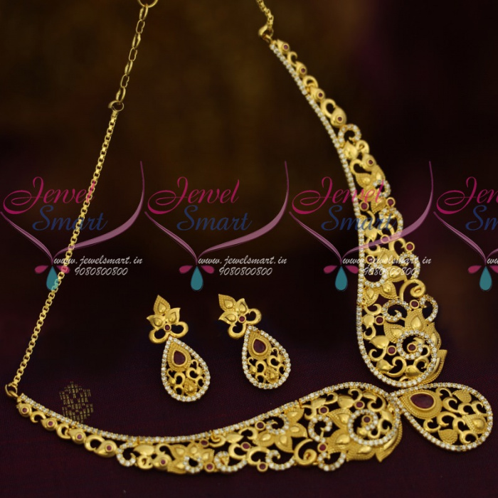 NL11577 Stylish Trendy Imitation Jewellery Forming Casting AD Ruby White Latest Collections Online JewelSmart.in
