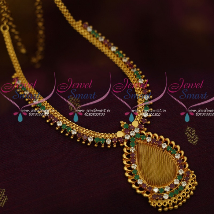 NL11736 AD Multi Colour Stone Jewellery Woven Beads Design Pendant Low Price Collections Online JewelSmart.in